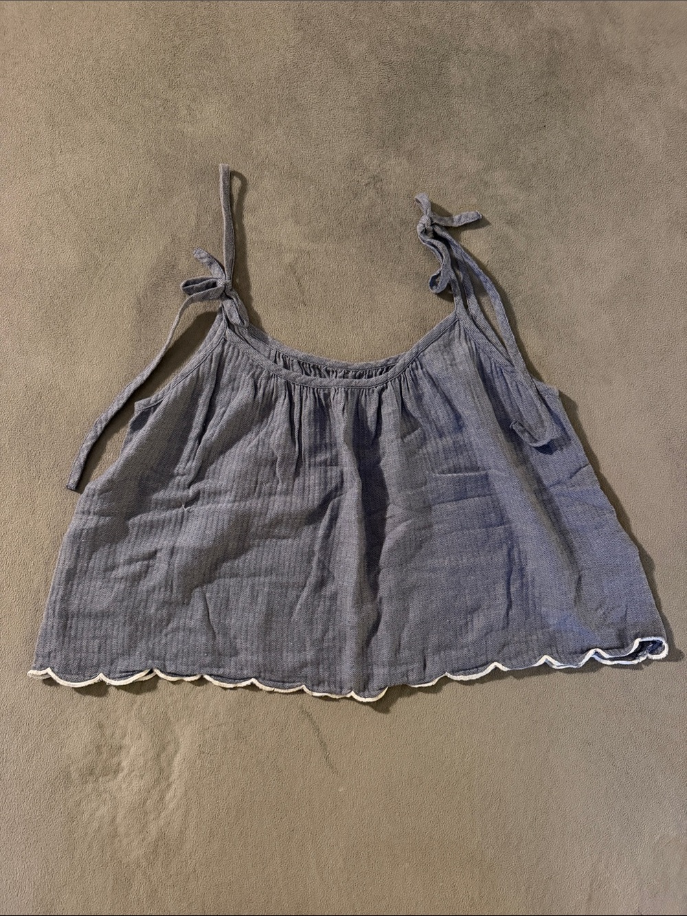 Hollister Slate Blue Tie-Shoulder Cropped Camisole